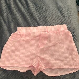 Cozy Pink Gingham Pajama Shorts